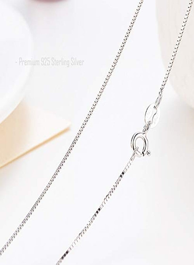 BQfife 925 Sterling Silver Designer Chain 0.8MM Delicate Italian Box Chain - Super Thin & Strong Lovely Necklaces (20) - Image 3